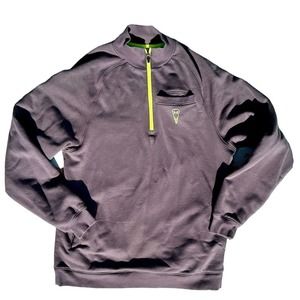 Under Armour L Loose Fit Fleece‎ Pullover 1/4 Zip Neon Yellow Grey Sweatshirt